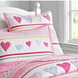 Pottery Barn Kids Quilted Heart Shams NWT